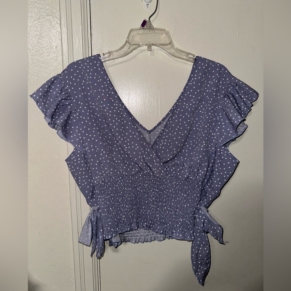 Purple Polkadot Crop Top🪻